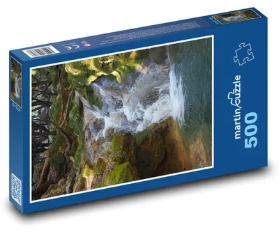 Zdjęcie produktu dla Puzzle 500 Spokojny Leśny Wodospad - martinpuzzle