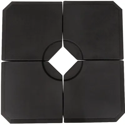 Produktbild von Schirmgewicht, 4-tlg. Schirmständer, mit 80 kg Wasser oder 120 kg Sand befüllbar, HDPE, Schwarz, 100 x 100 x 9,5 cm