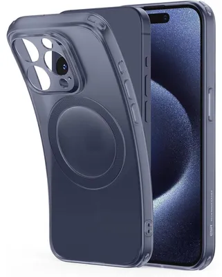 Productafbeelding van Beschermhoesje met MagSafe-compatibiliteit voor iPhone 15 Pro Max, donkerblauw, schokbestendig, krasbestendig, dun