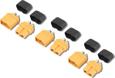 Produktbild von Krick XT60 Buchse + Stecker mit Kappe (3 Paar)