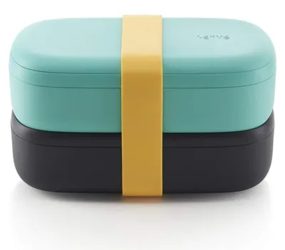 Image de Lékué 888144, Boîte à lunch, Adulte/enfant, Turquoise, Polypropylène (PP), Uni, Rectangulaire