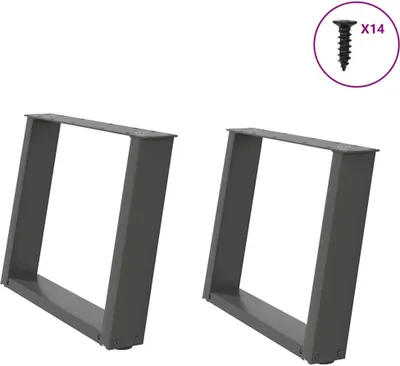 Image de Pieds de table basse en U 2 pièces Anthracite 70 x (42-43) cm Acier