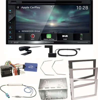 Produktbild von Kenwood DNX-5190DABS Carplay DVD Einbauset für Opel Signum Corsa C Tigra Twintop