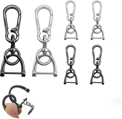 Produktbild von 6 drehbare Karabinerhaken mit Schrauben, abnehmbar, für Schmuck, Handtaschen, Bastelarbeiten
