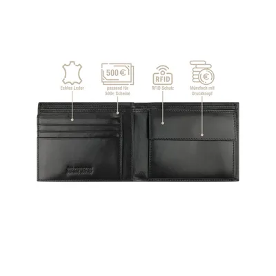 Image de bugatti porte-monnaie Nobile Wallet With Flap Black noir