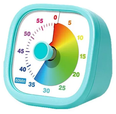 Produktbild von Visueller Timer, Regenbogen-Scheibe 60-Minuten-Countdown-Timer für Kinder und Erwachsene, leises Time Management-Werkzeug(Farbverlauf Blau)