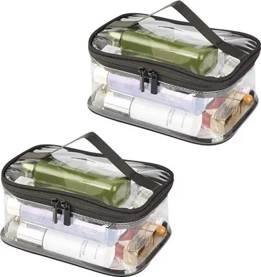 Produktbild von Kosmetiktaschen, 2er-Pack, schwarz, Make-up-Organizer