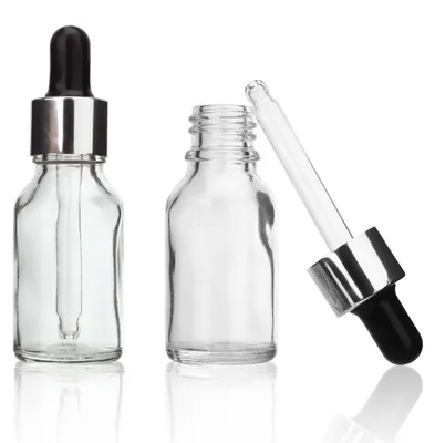 Zdjęcie produktu dla 25 szklanych butelek o pojemności 15 ml z kroplomierzem
