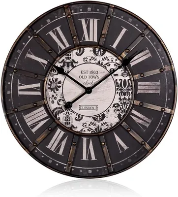 Image de Grande horloge murale vintage de 60 cm