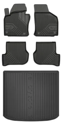 Productafbeelding van Rubberen automatten + kofferbakmat voor SEAT Toledo III 2004-2009 (MPV) – 5-delig, zwart, op maat – Wielganizator