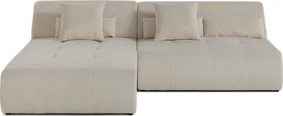Image de Lisa Design Onyx - canapé modulable d'angle réversible 4 places - en velours côtelé , Beige