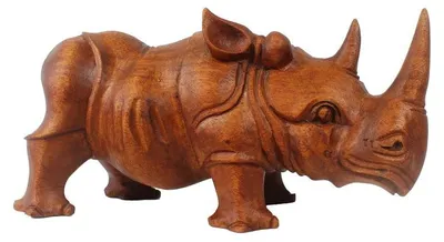Produktbild von Woru Holzfigur Nashorn Holz Holznashorn Soar-Wood 30 cm