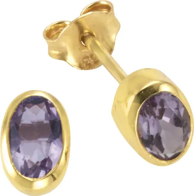 Produktbild von F Ohrstecker 333/- Gold 0,7cm gelb Amethyst lila 283320054