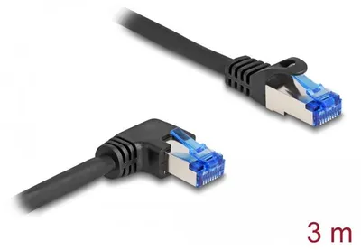 Image de DELOCK RJ45 NWK Cat.6A S/FTP gerade  gewinkelt 3m schwarz