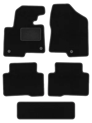 Produktbild von Velours-Fußmatten für Hyundai SantaFe III 2012- (7-Sitzer) – 4-tlg, Schwarz, passgenau – Wielganizator LUX
