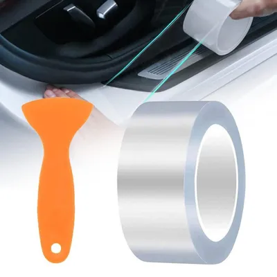 Image de Film de protection transparent de 5 cm x 10 mètres, adhésif, pour protéger les bords des voitures, vélos et motos