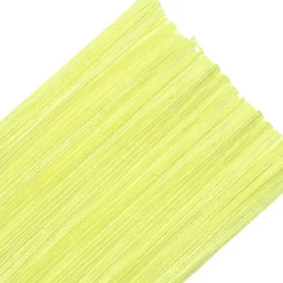 200 Stück Pfeifenreiniger Hellgelb Chenille Draht für kreative Projekte, 30 cm biegsames Plüsch Bastelmaterial für DIY