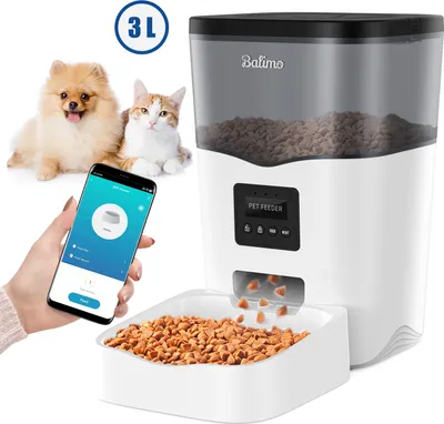 Produktbild von 3L WIFI elektronischer Futterautomat Futterspender automatischer Futternapf für Katzen Hunde Programmierbar 4 Mahlzeiten pro Tag Netzteil / Batterie