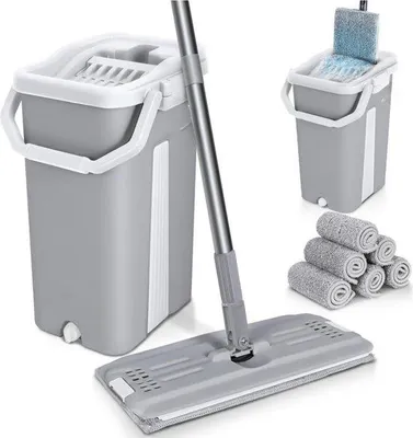 Image de Kit de nettoyage pour sols, seau ménager, complet