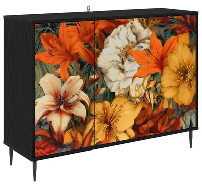 Obrázek produktu pro Komoda GENNEP, barva: imitace černého dubu, rozměry: 102 x 33 x 76 cm