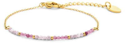Produktbild von CO88 Collection 8CB-91302 Perlenarmband – Armband – Perlen – 2 mm – 16,5 + 3 cm – Rosa – Goldfarben