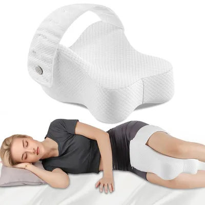 Produktbild von Kniekissen für Seitenschläfer,Orthopädisches Lagerungskissen Knie und Beine Komfort,Memory-Schaum,lindert Anspannung,mit verstellbarem Gurt
