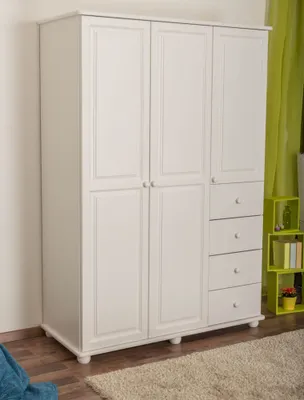Produktbild von Kleiderschrank, Breite: 135 cm, Farbe: Weiß