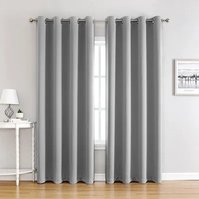 Zdjęcie produktu dla Zasłony zaciemniające, zasłony termoizolacyjne, wymiary: 225 cm wysokości x 140 cm szerokości, zasłony z przelotkami, zasłona akustyczna