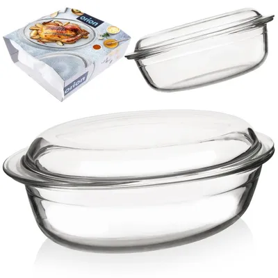 Immagine prodotto di Orion casseruola Teglia in vetro resistente al calore con coperchio 33x20x13 cm, 3 L