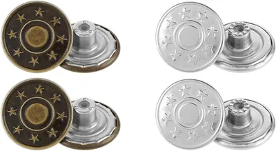 Imagen del producto de Botones metálicos para vaqueros, 17 mm, paquete de 8 unidades