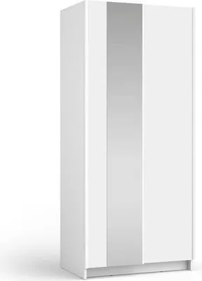 Obrázok produktu pre Úzka zrkadlová šatníková skriňa 80 cm CARTAGO - biela