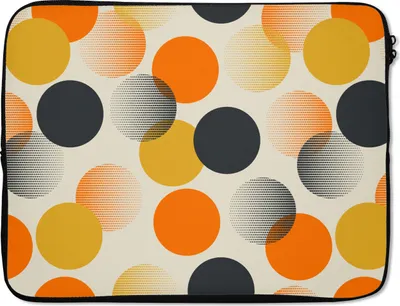 Produktbild von MuchoWow® Laptop Hülle 15 Zoll Tupfen - Design - Retro - Orange Laptoptasche - Laptoptasche - Sleeve - Rundum-Schutz