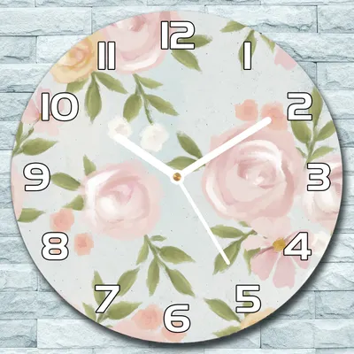 Produktbild von Wanduhr aus Glas Rund fi 30 Vintage Pastell Rose Quarz Deko Wohnzimmer Büro