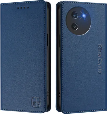 Produktbild von Lederhülle für Doogee Note 59 / Note 59 Pro Hülle Flip Brieftasche Kartenfächern Ständer Schutzhülle Blau