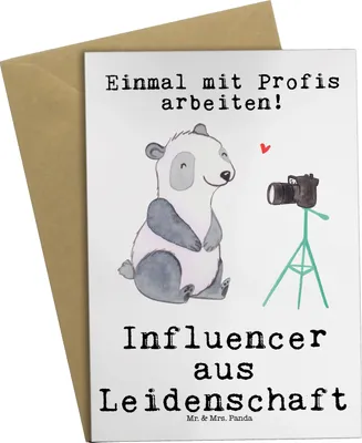 Produktbild von Mr. & Mrs. Panda babykarte Influencer Leidenschaft - Weiß - Geschenk, Grußkarte, einladungskarten, osterkarten, weihnachtskarten, kommunionskarte, genesungskarte