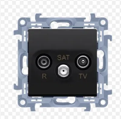 Zdjęcie produktu dla Gniazdo antenowe RTV-SAT czarny mat SIMON 10