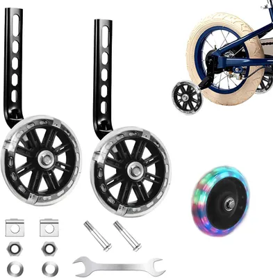 Produktbild von Verstellbare Stützräder für Kinderfahrräder, Fahrradsicherheitsräder, 12-20 Zoll, Schwarz, 1 Paar