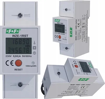 Image de Compteur d'énergie LCD WZE-1 RST - Monophasé - Compact - Précis - Réinitialisable