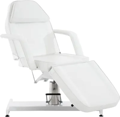 Produktbild von Hydraulischer Schönheitssalonstuhl - Wellness-Stuhl - Höhenverstellbar und Rückenlehne | Farbe: Weiß
