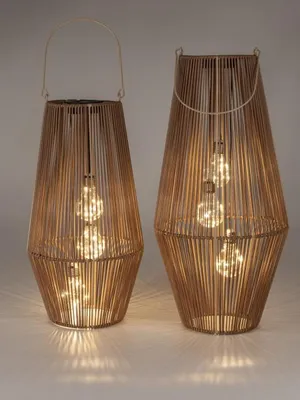Immagine prodotto di Formano Lanterna solare da esterno Lanterna solare grande in rattan 3 lampadine LED 55 cm