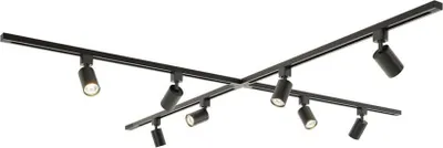 Image de HOFTRONIC - Kit système de rails 4 x 1 m 8 spots 2700K GU10 IP20 Noir