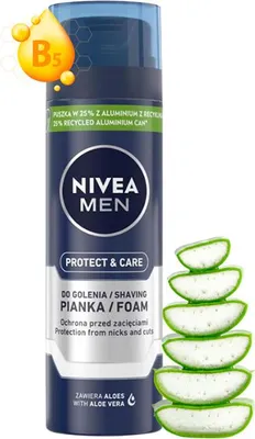 Produktbild von Nivea Men Protect&Care Feuchtigkeitsspendender Rasierschaum mit Aloe Vera 200 ml