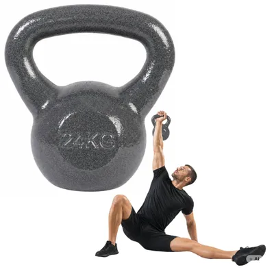 Obrázek produktu pro Kettlebell 24 kg litinová činka, činka na švih, trénink, silový trénink, fitness