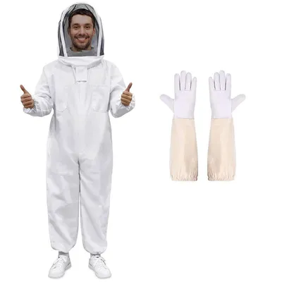 Produktbild von Größe L, Imkeranzug, Bienenschutzkleidung, Imkerjacke mit Schleier, professionelle Vorbeugung gegen Bienenstiche