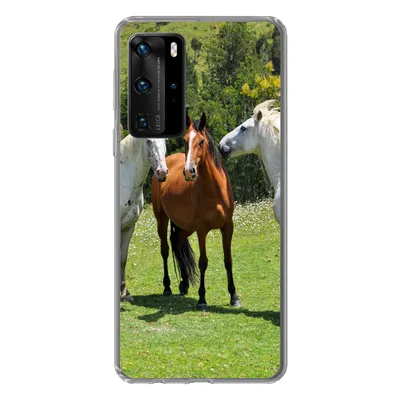 Produktbild von MuchoWow® Handyhülle Schutzhülle Hülle für Huawei P40 Pro Pferde - Baum - Schatten Silikon Softcase Handy Hülle - Schutz