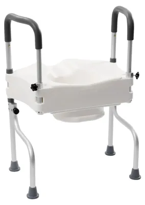Immagine prodotto di Sedile rialzato per WC, altezza regolabile, braccioli stabili, colore bianco