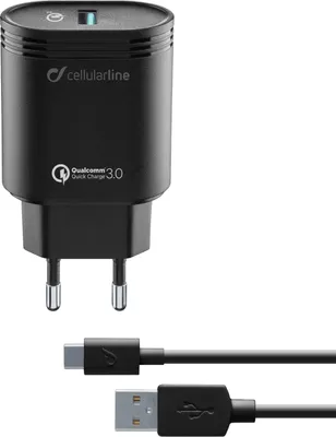 Immagine prodotto di Cellularline USB Charger Kit 18W Caricabatterie Connettore USB-C Nero