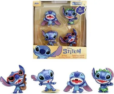 Produktbild von Stitch Figuren Set, Jada Toys, 4 Stück, 6cm, Metall, Disney, Ab 8 Jahren