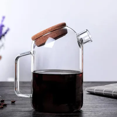 Glaskaraffe mit Korkdeckel, 1000 ml, hitzebeständig