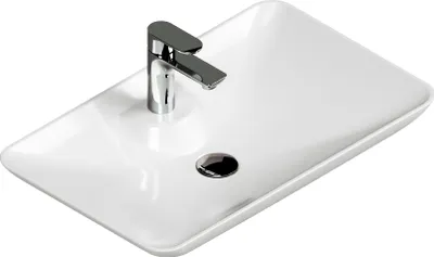 Produktbild von Aqua Bagno Design Keramik Aufsatzwaschbecken Eckig Waschschale Waschtisch KB.Leon.002  65 x 40 cm
